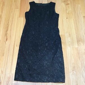 Classic Talbots black lace sheath dress